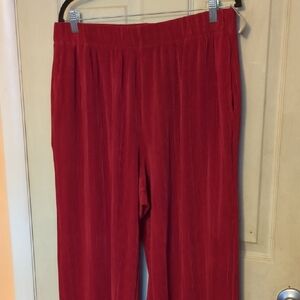NWT Abercrombie & Fitch Large Petite Plisse Red Wide Elastic Waistband